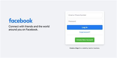 new facebook login